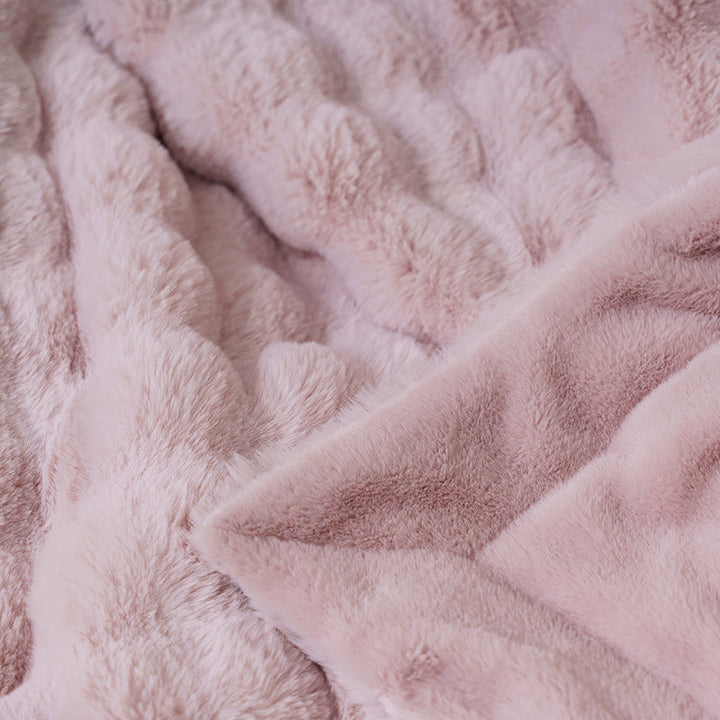 Women cozy and luxurious blanket