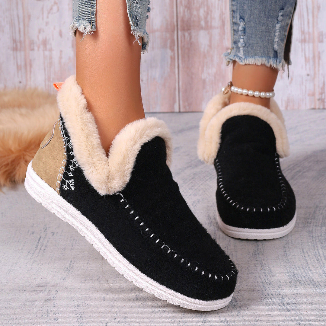 Cozy Fluffy-Lined Slippers with Non-Slip Rubber Sole