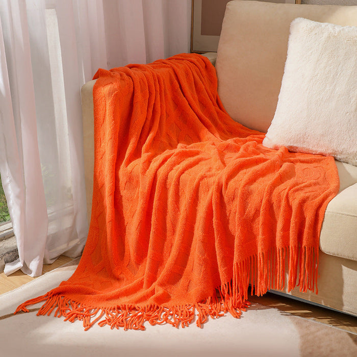 Plushley™ Textured Knit Throw Blanket with Generous Coverage