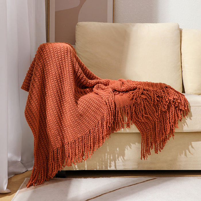 Plushley™ Decorative Throw Blanket with Fringed Edges and Rich Texture