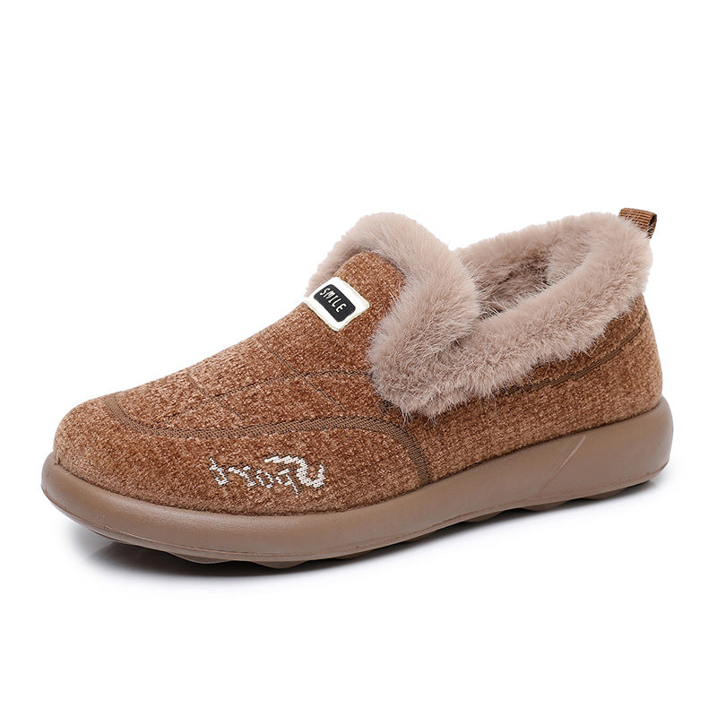 Fleece-Lined House Slippers with Breathable Textile Upper