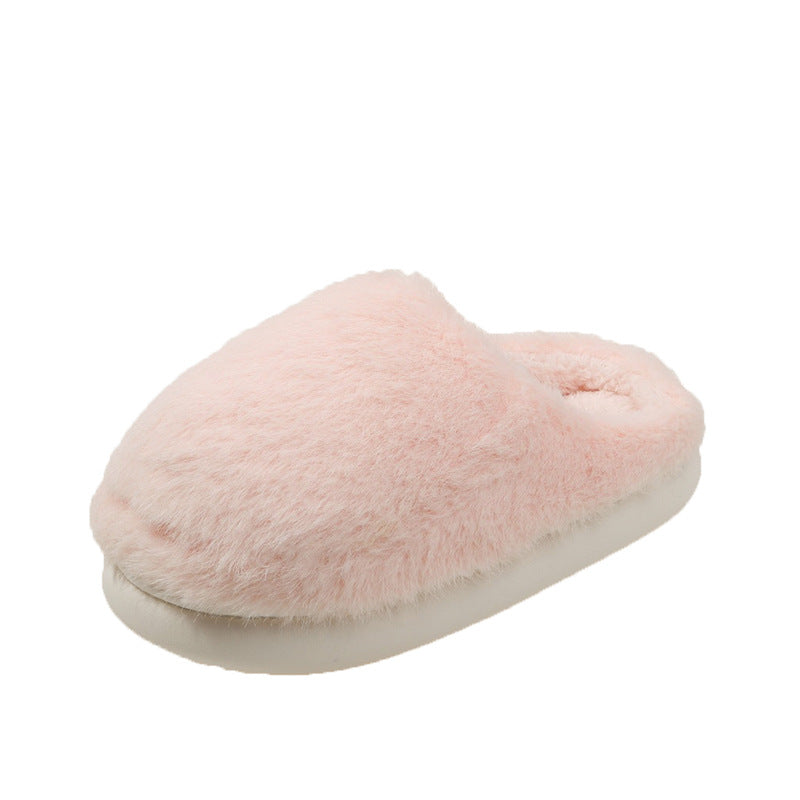 Faux Fur Fluffy Slippers with Cushioned Insole and Grip Sole