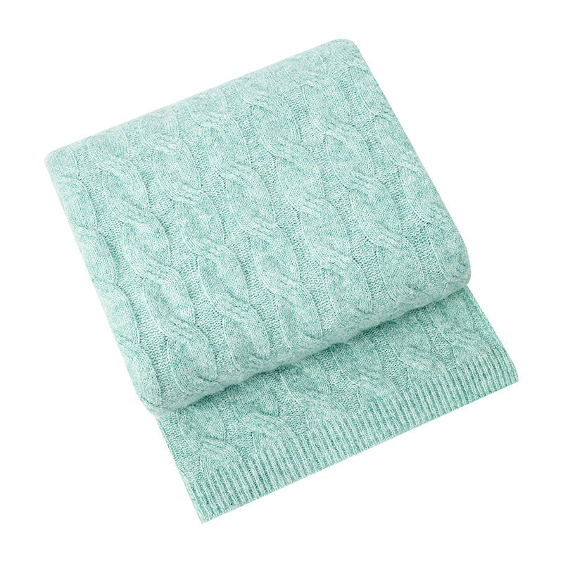 Luxurious cable knit throw blanket