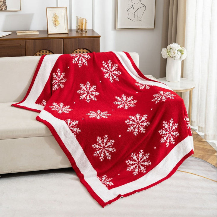 Cozy Holiday Snowflake Throw Blanket