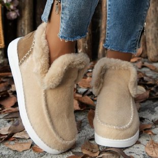 Cozy Fluffy-Lined Slippers with Non-Slip Rubber Sole