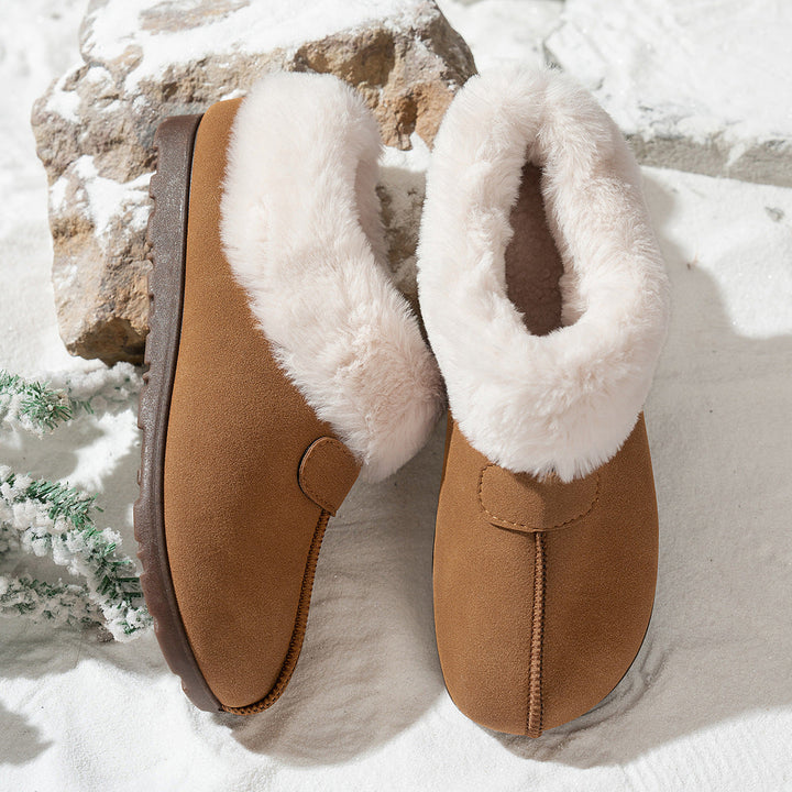 Fuzzy Plush-Lined Slippers with Flexible Non-Slip Sole