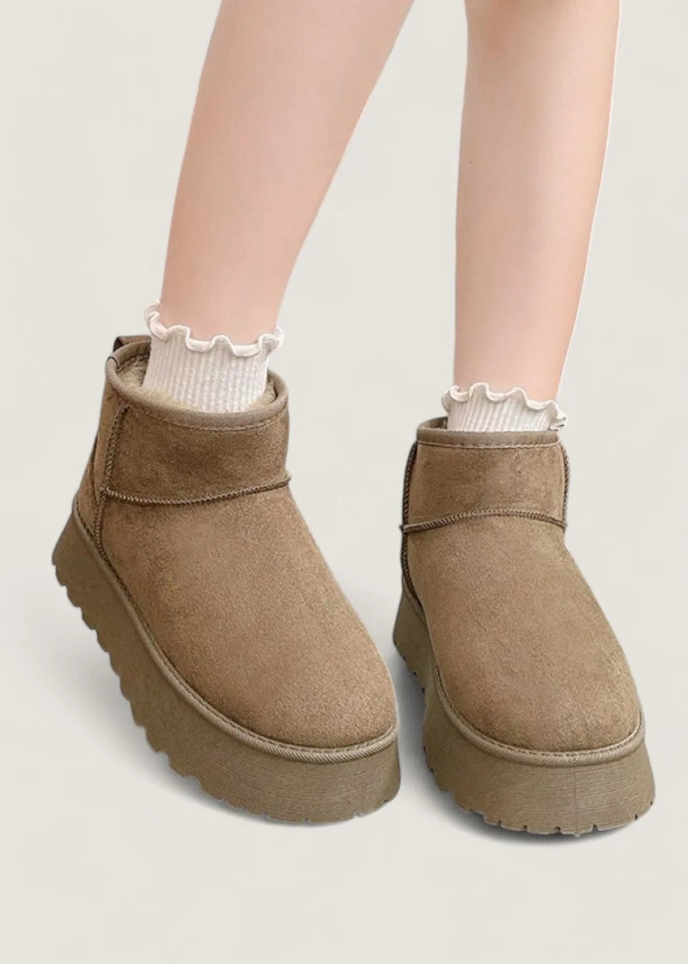 Unisex Lined Winter Boots with Non-Slip Sole