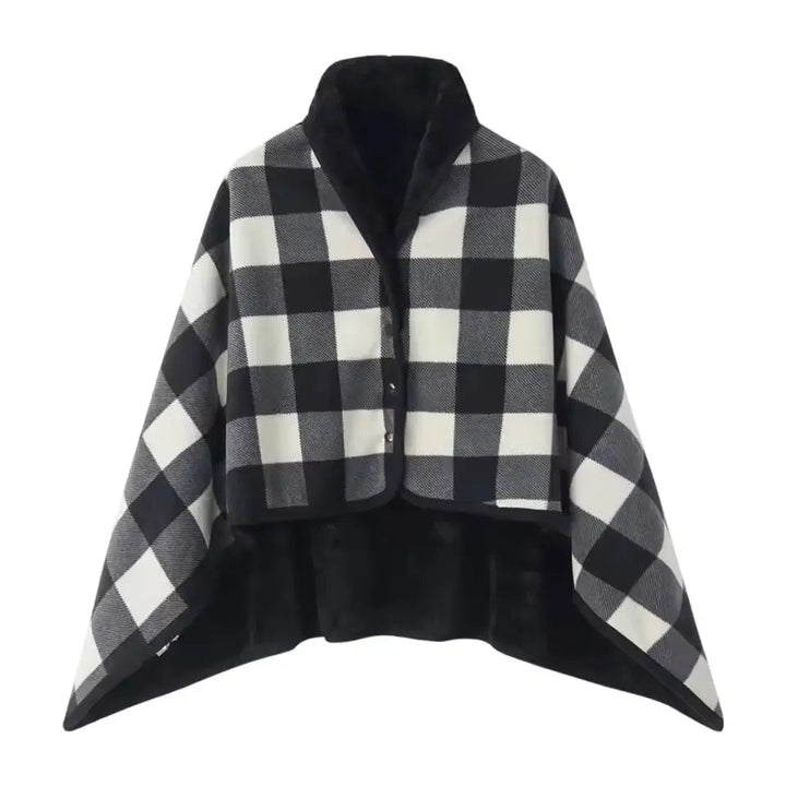 Wearable Plaid Blanket with Snaps – Poncho, Cape or Wrap