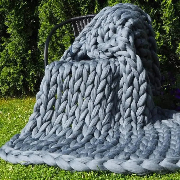 Handmade Chunky Knit Minky Blanket for Ultimate Coziness