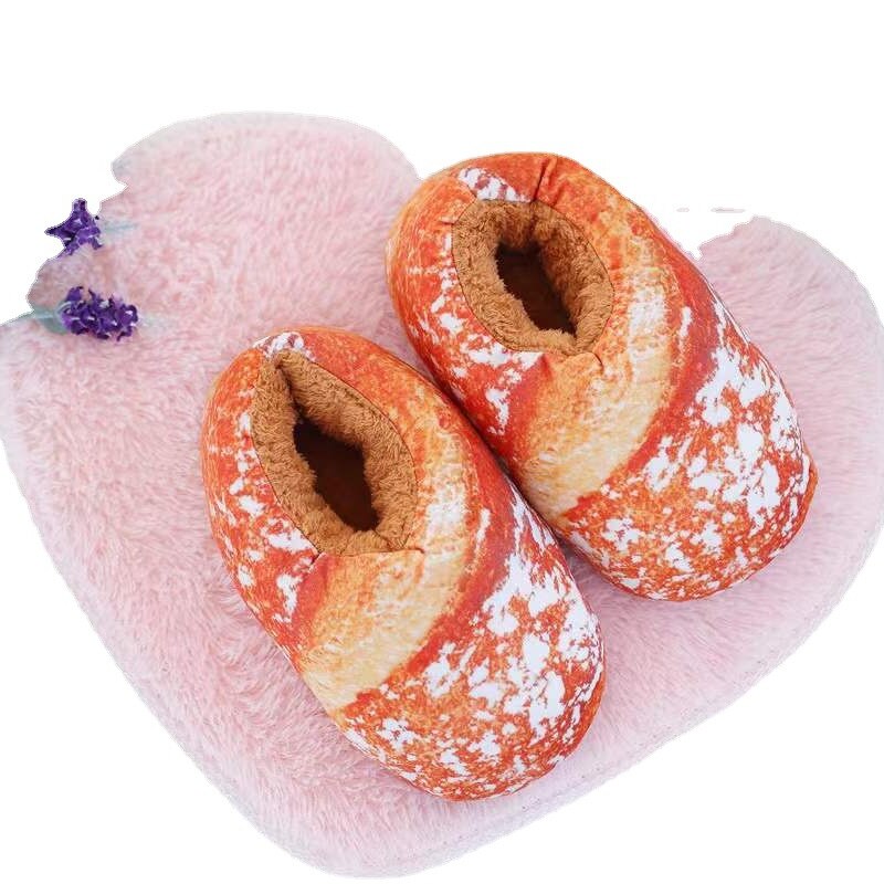 Toast Bread Winter Slippers with Fleece Lining and Ankle Cuff