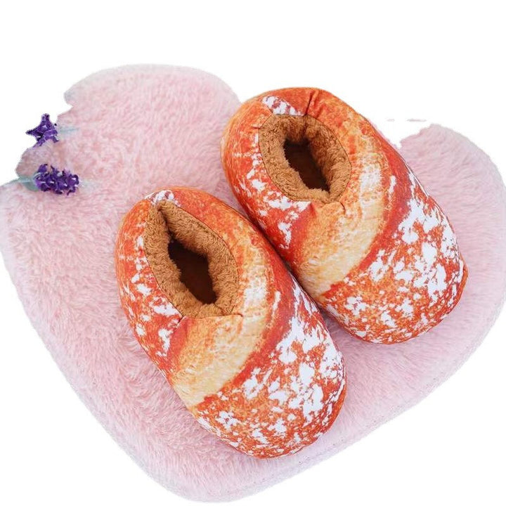 Toast Bread Winter Slippers with Fleece Lining and Ankle Cuff
