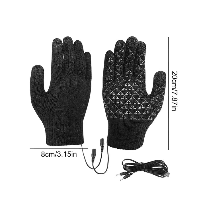 Plushley™ USB Heated Touchscreen Gloves with Non-Slip Grip