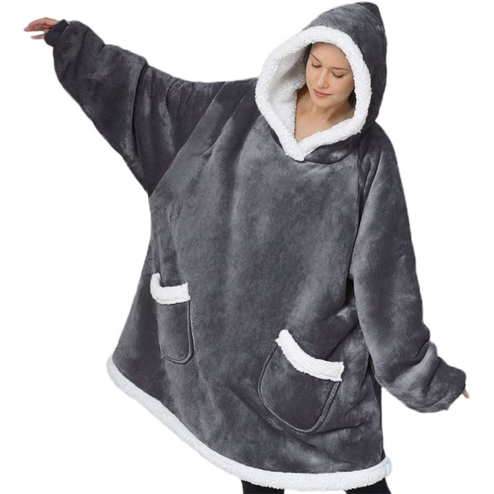 Fluffy Fleece Blanket with Sleeves for Women – Hands-Free Cozy