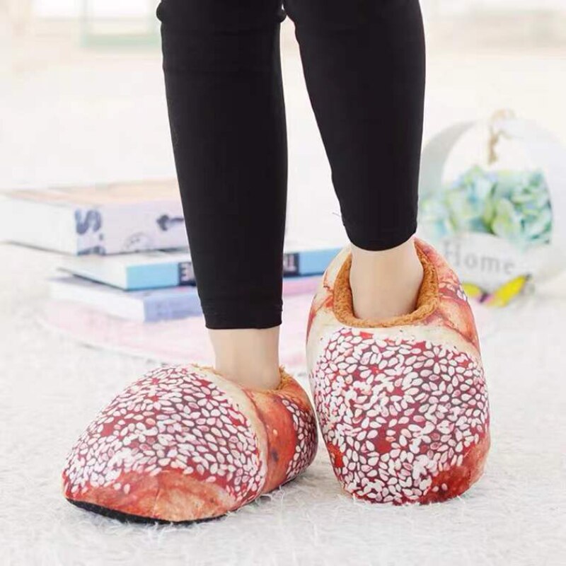 Toast Bread Winter Slippers with Fleece Lining and Ankle Cuff