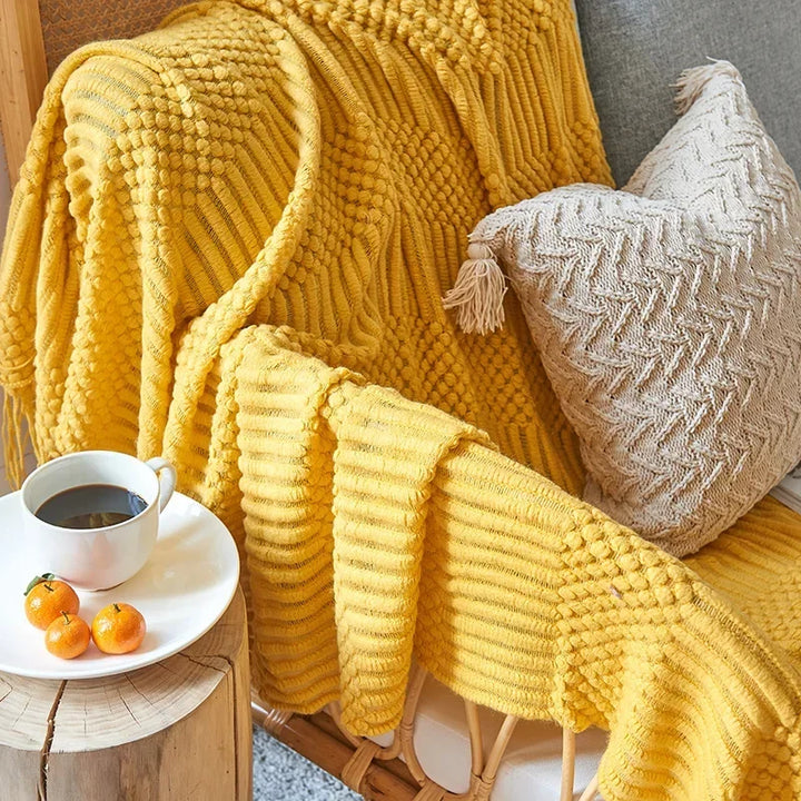Nordic Style Thick Knitted Blanket
