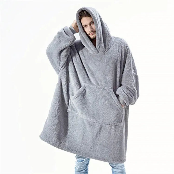 Plushley™ Hooded Blanket Sweatshirt – Relaxed-Fit Warmth for Cold Days