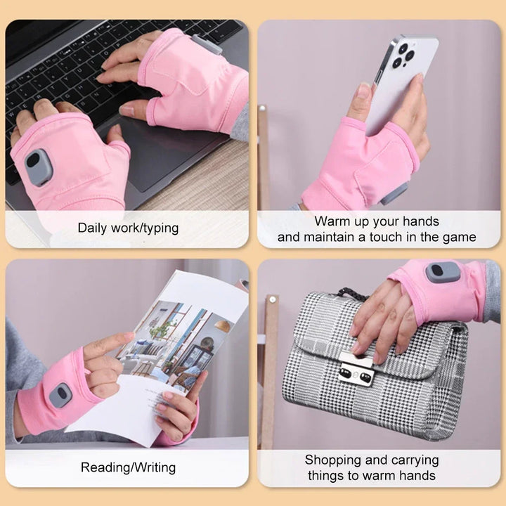 Plushley™ Rechargeable Heated Fingerless Gloves
