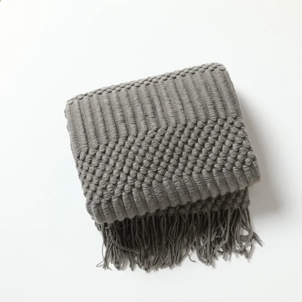 Nordic Style Thick Knitted Blanket