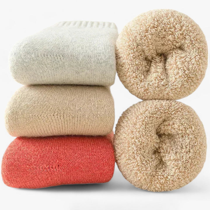 Plushley™ Thermal Wool &amp; Cashmere Socks, 3 Pairs – Fleece Loop Warmth