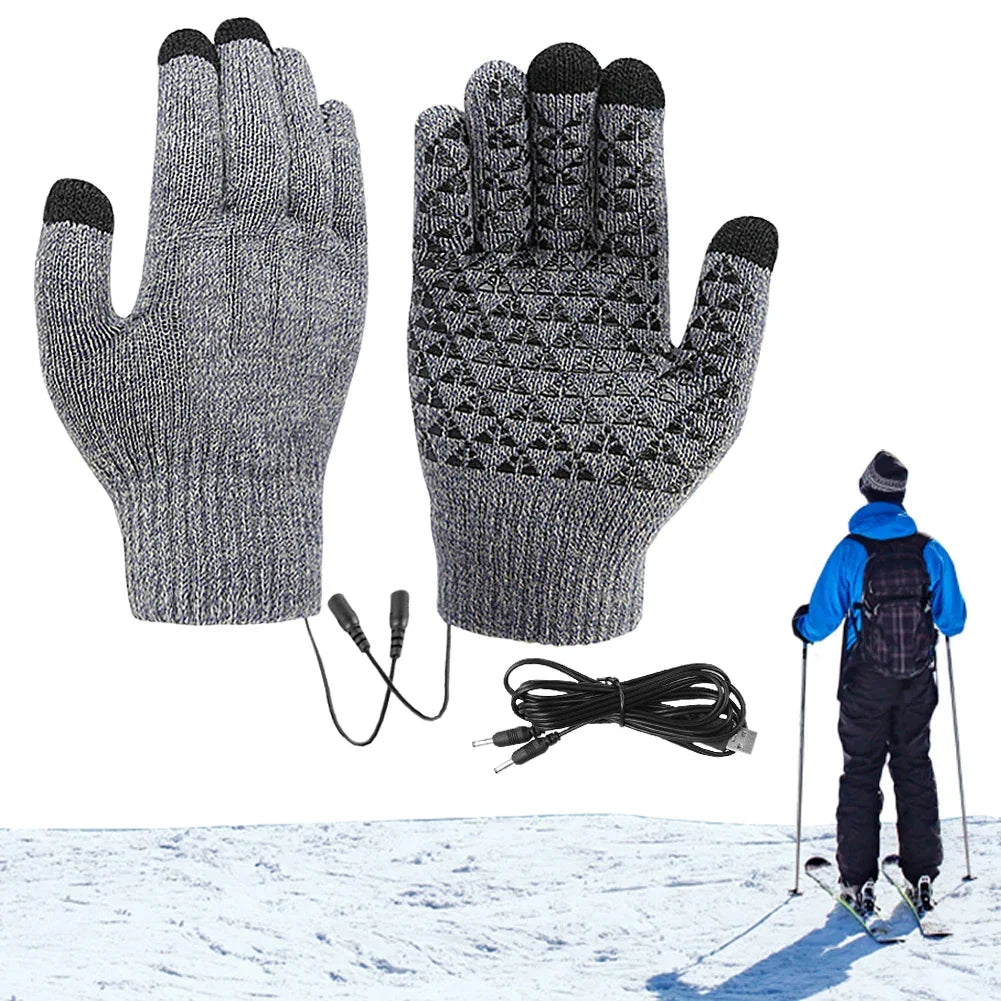 Plushley™ USB Heated Touchscreen Gloves with Non-Slip Grip