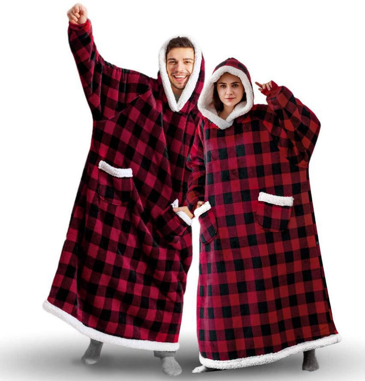 Extra-Long Hooded Snuggle Blanket with Sleeves – Unisex