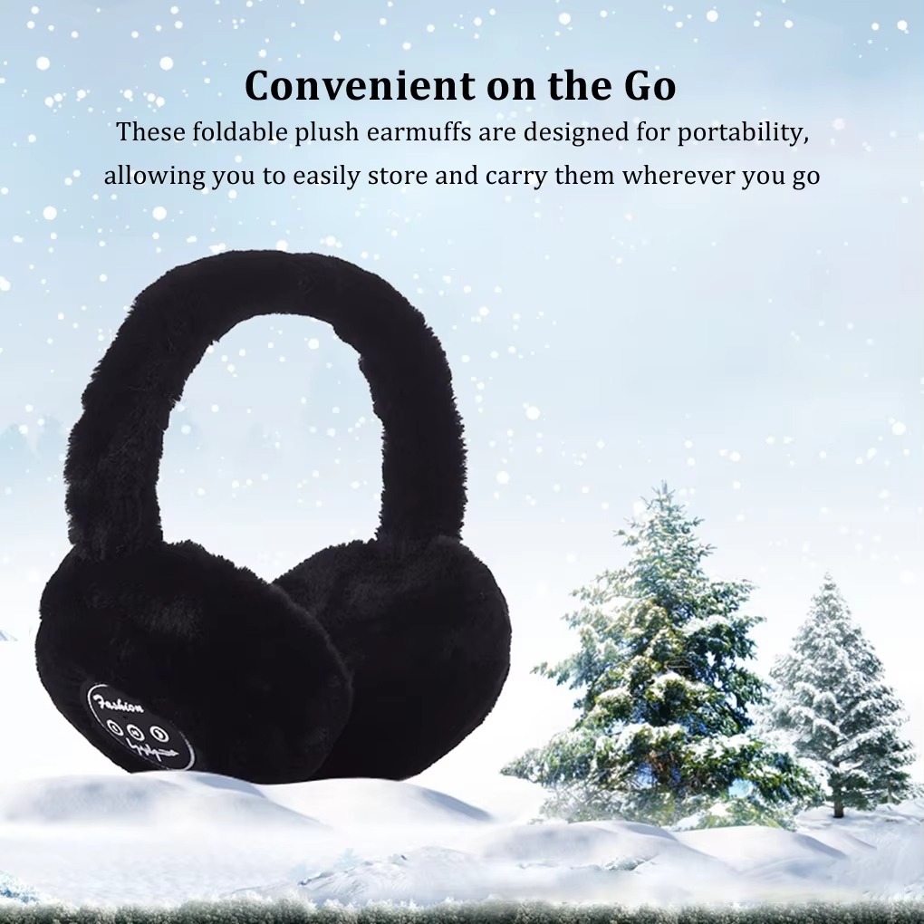 Wireless Plush Earmuff Headphones with Bluetooth 5.2