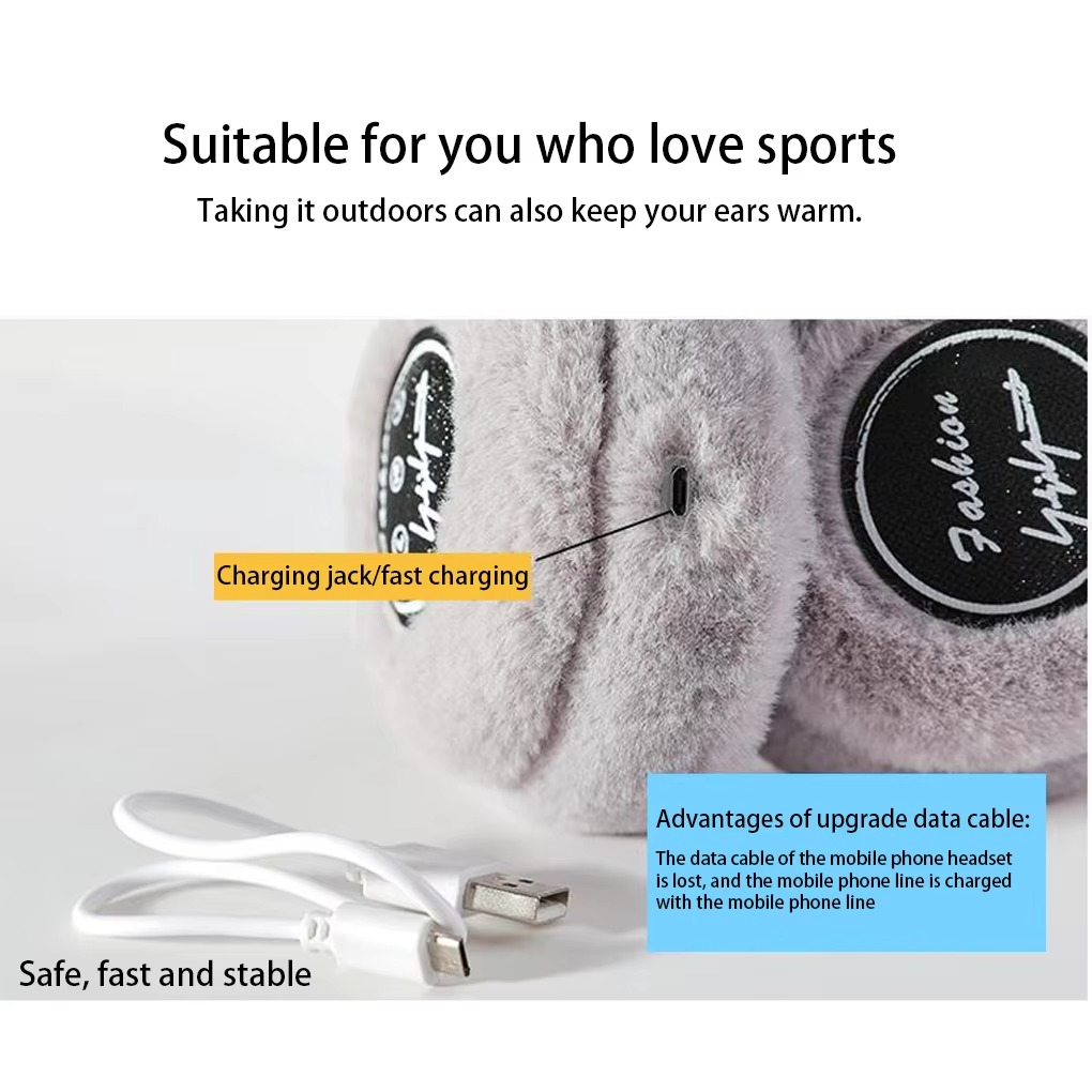Wireless Plush Earmuff Headphones with Bluetooth 5.2