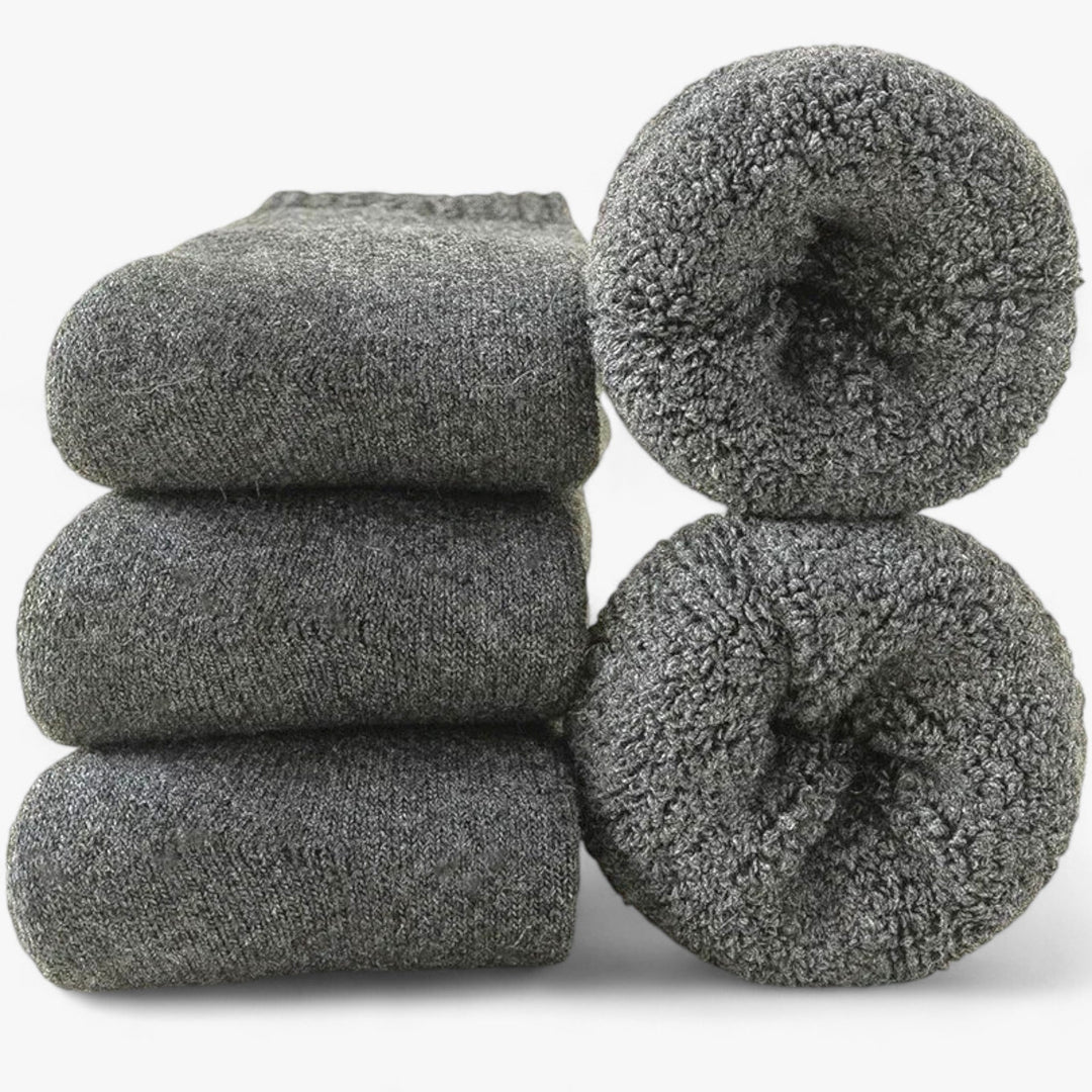 Plushley™ Thermal Wool &amp; Cashmere Socks, 3 Pairs – Fleece Loop Warmth