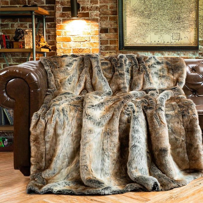 Plushley™ Plush Faux Fur Throw Blanket for Couch and Bedroom, Extra Warm