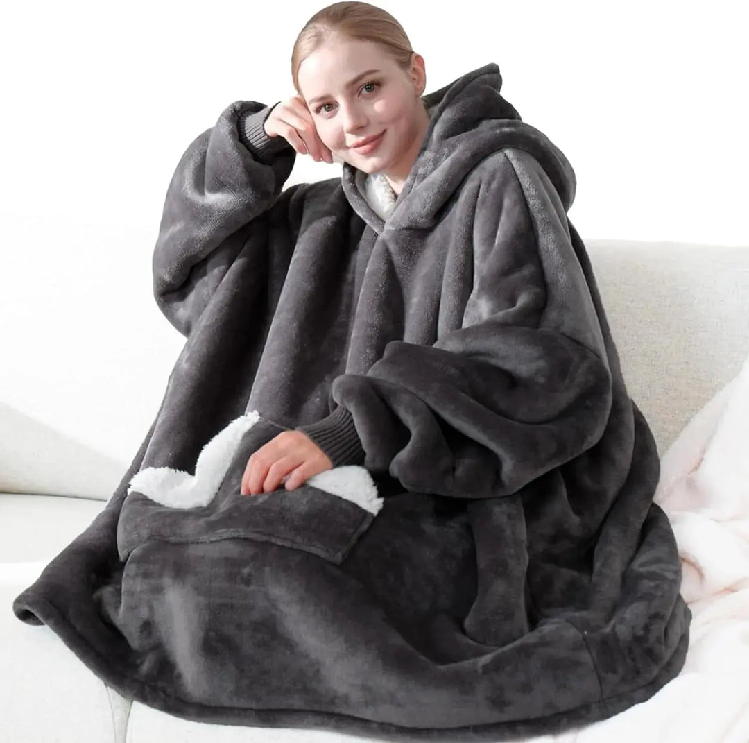 Giant Oversized Hoodie Blanket in Thick Brushed Fleece