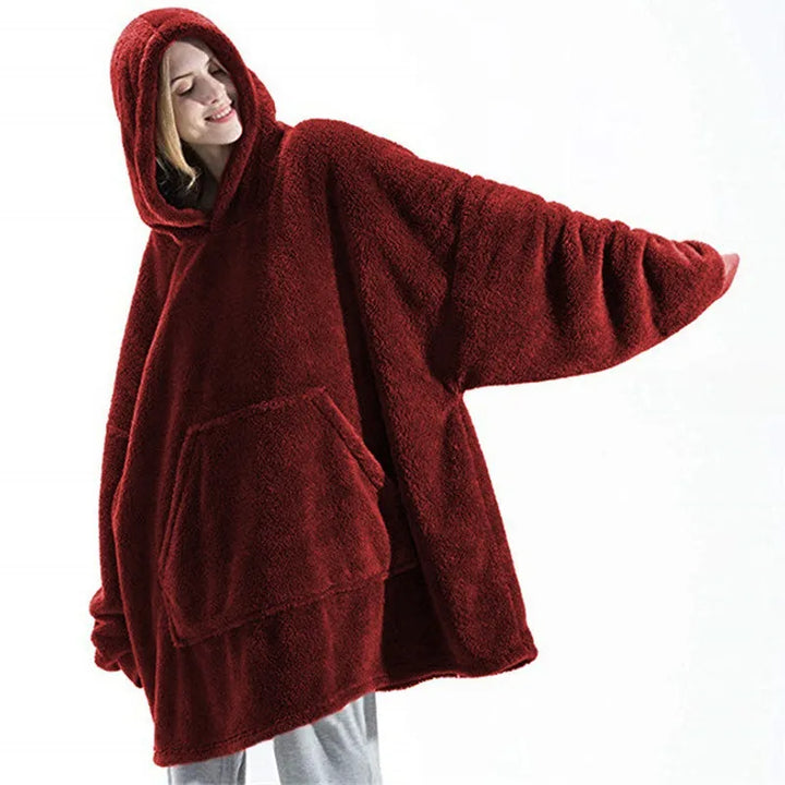 Plushley™ Hooded Blanket Sweatshirt – Relaxed-Fit Warmth for Cold Days