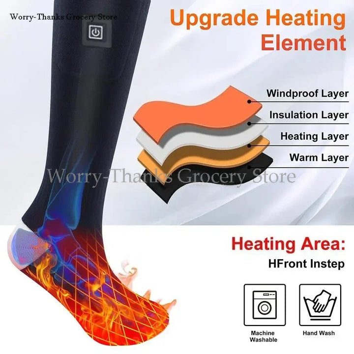 Plushley™ Battery Heated Socks with Toe and Sole Warmth up to 55°C