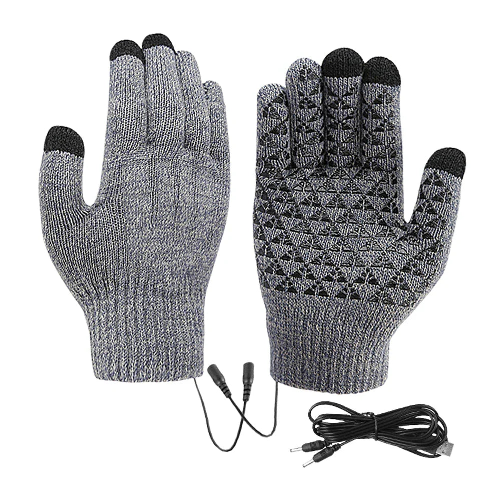 Plushley™ USB Heated Touchscreen Gloves with Non-Slip Grip