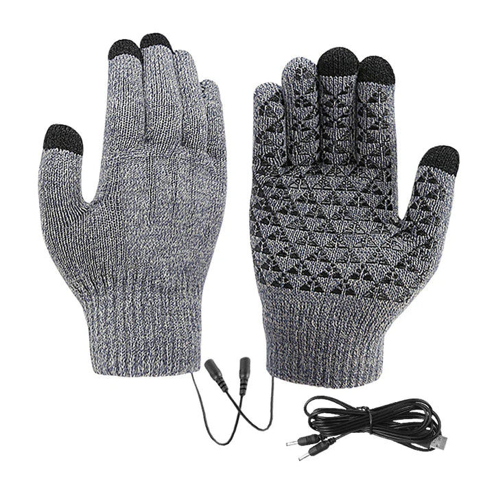 Plushley™ USB Heated Touchscreen Gloves with Non-Slip Grip