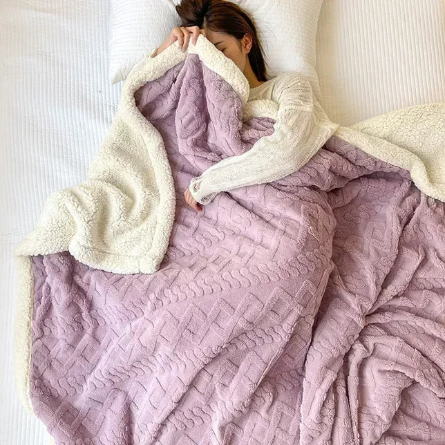 Reversible Sherpa Fleece Blanket, Warm but Lightweight
