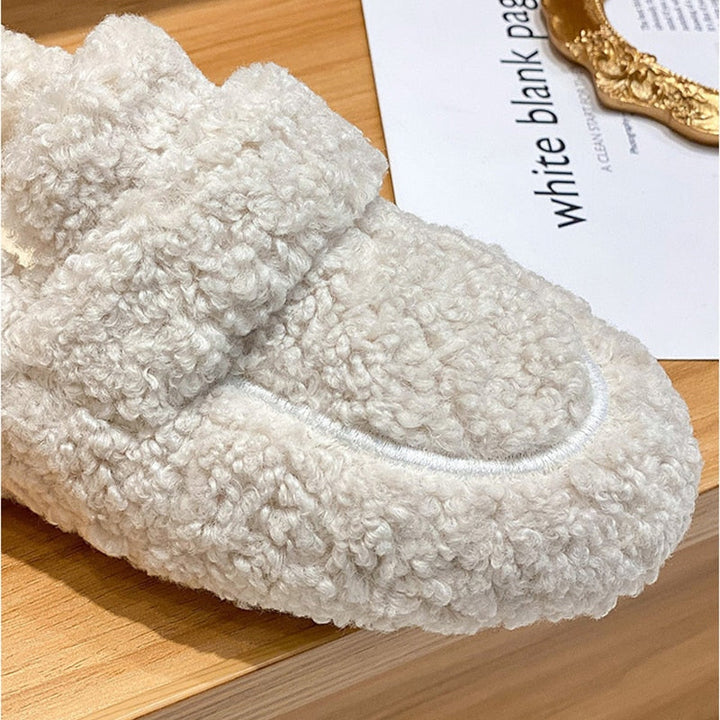 Plush Fluffy Slippers with Flexible Non-Slip Rubber Sole