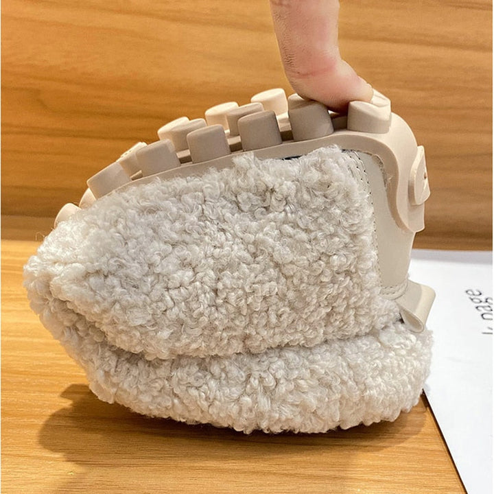 Plush Fluffy Slippers with Flexible Non-Slip Rubber Sole