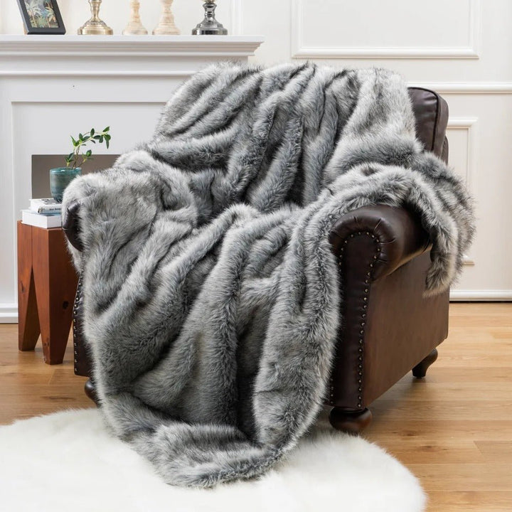 Premium Dense Plush Throw Blanket for Cozy Evenings