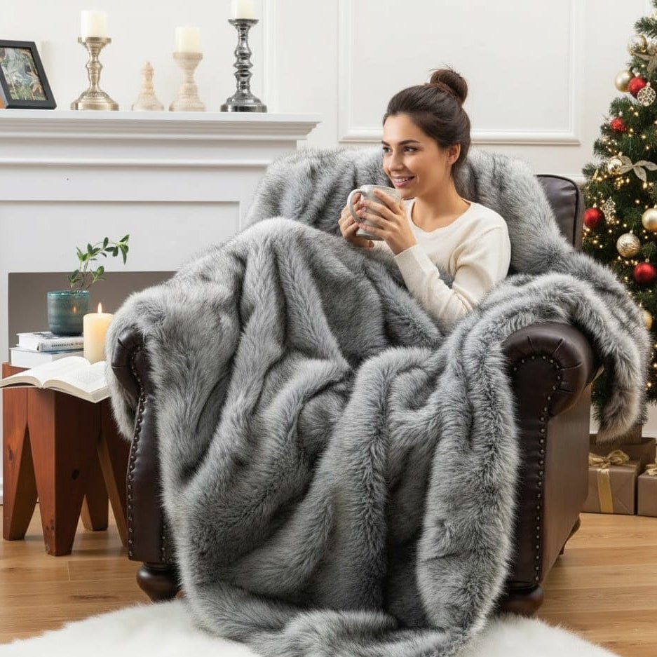 Premium Dense Plush Throw Blanket for Cozy Evenings