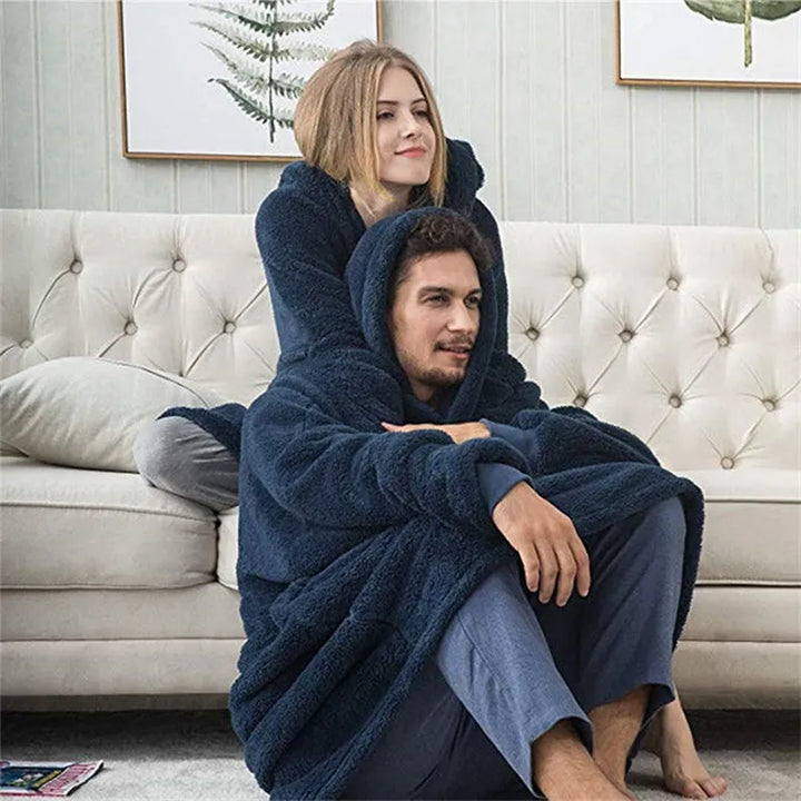 Plushley™ Hooded Blanket Sweatshirt – Relaxed-Fit Warmth for Cold Days