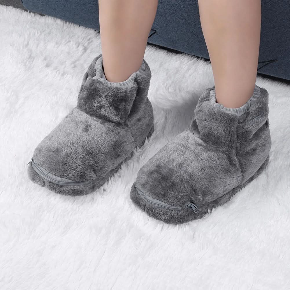 Plushley™ USB Heated Plush Slippers for Warm, Cozy Feet at Home