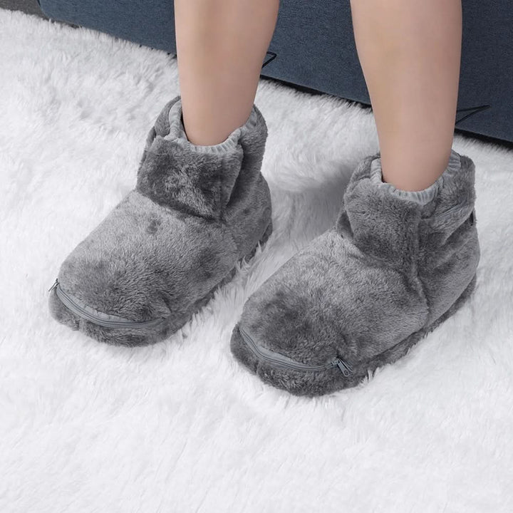Plushley™ USB Heated Plush Slippers for Warm, Cozy Feet at Home