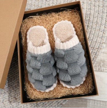 Fluffy Lined Slip-On Slippers with Cushioned Insole