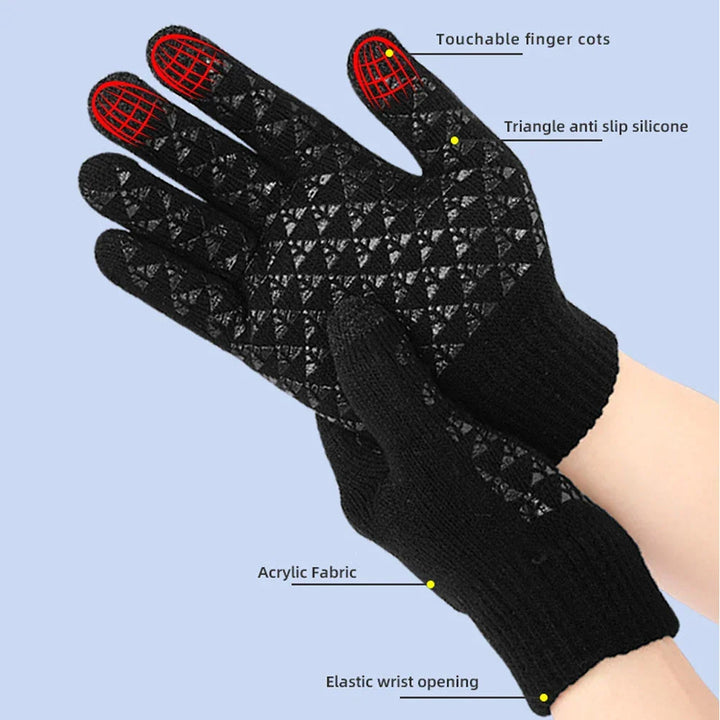 Plushley™ USB Heated Touchscreen Gloves with Non-Slip Grip