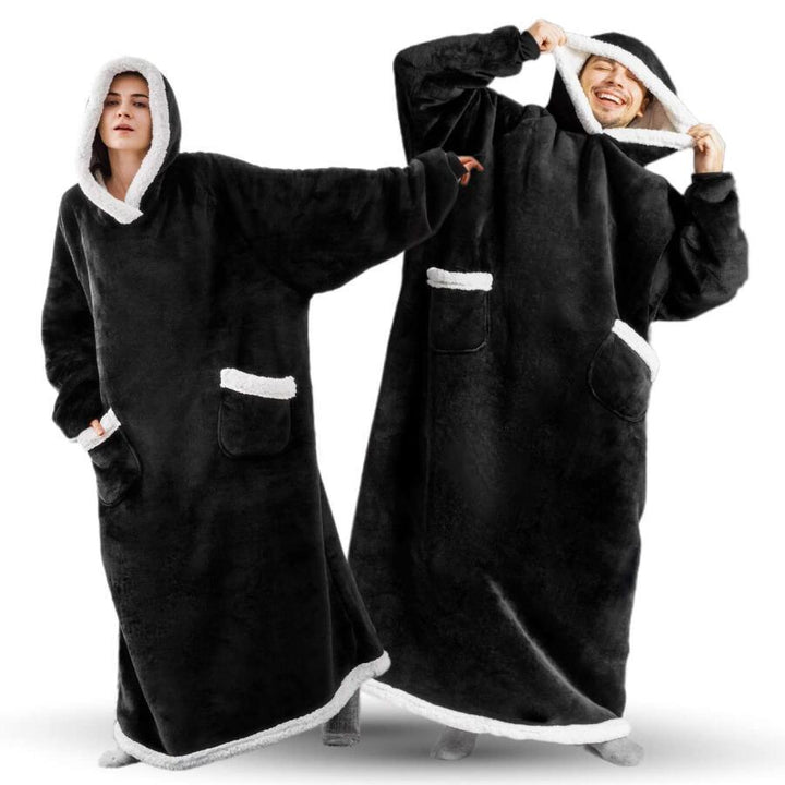 Extra-Long Hooded Snuggle Blanket with Sleeves – Unisex