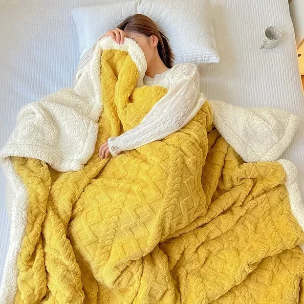 Reversible Sherpa Fleece Blanket, Warm but Lightweight