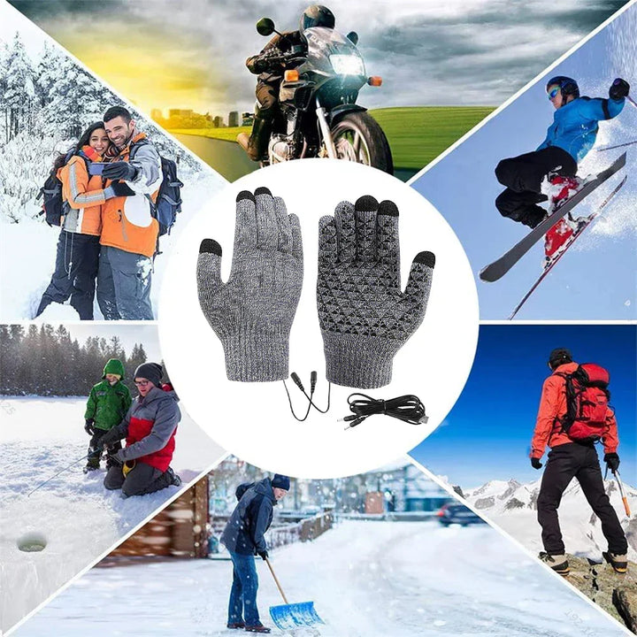 Plushley™ USB Heated Touchscreen Gloves with Non-Slip Grip