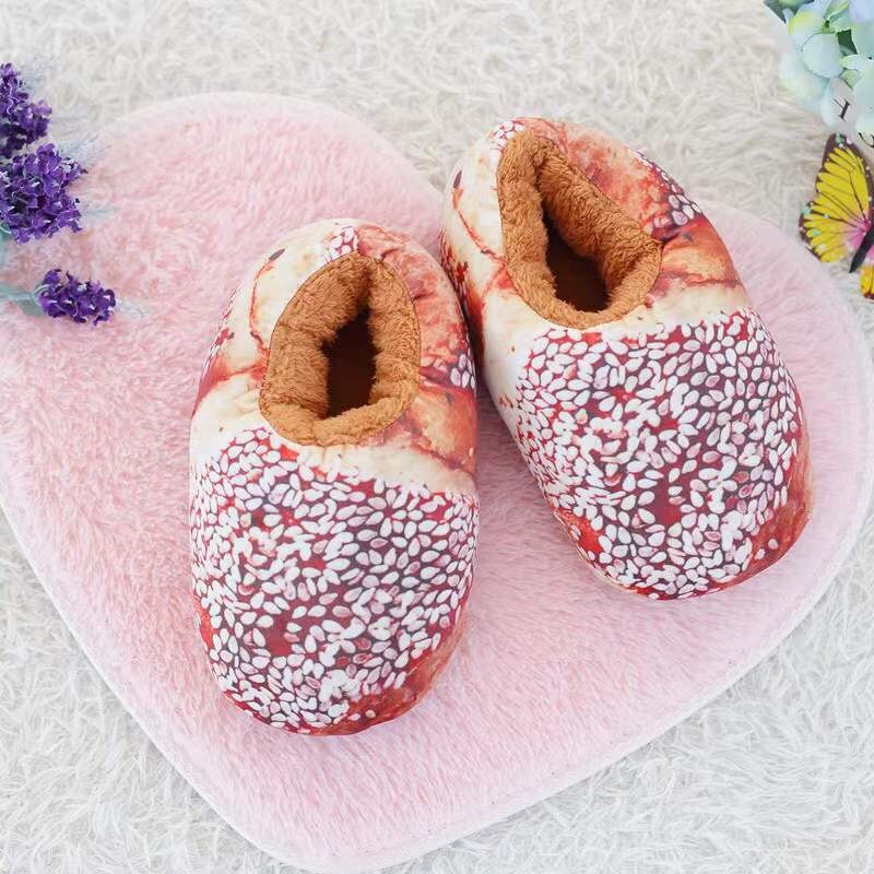 Toast Bread Winter Slippers with Fleece Lining and Ankle Cuff