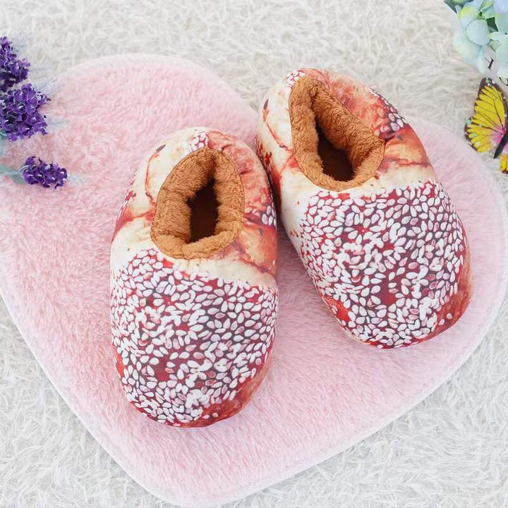 Toast Bread Winter Slippers with Fleece Lining and Ankle Cuff