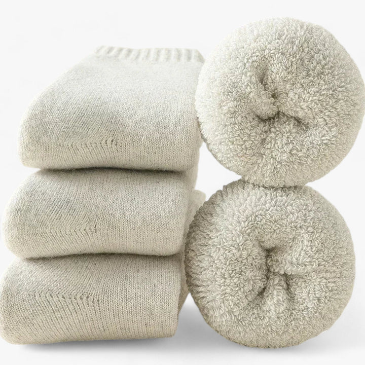 Plushley™ Thermal Wool &amp; Cashmere Socks, 3 Pairs – Fleece Loop Warmth